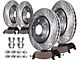 Drilled and Slotted 5-Lug Brake Rotor and Pad Kit; Front and Rear (07-21 Tundra)