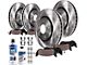Vented 5-Lug Brake Rotor, Pad, Brake Fluid and Cleaner Kit; Front and Rear (07-21 Tundra)