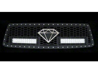 Wire Mesh Rivet Style Upper Grille Insert with LED Lights; Black (10-13 Tundra)