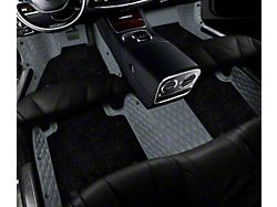 Double Layer Diamond Front and Rear Floor Mats; Base Layer Gray and Top Layer Black (22-23 Tundra CrewMax)