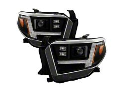 Signature Series Sequential Turn Signal Projector Headlights; Black Housing; Clear Lens (14-17 Tundra; 2018 Tundra SR, SR5)