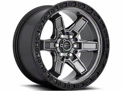 Fuel Wheels Kicker Matte Gunmetal with Black Bead Ring 5-Lug Wheel; 20x9; 1mm Offset (14-21 Tundra)
