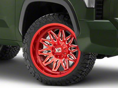 XD Gunner Candy Red Milled 6-Lug Wheel; 22x10; -18mm Offset (22-24 Tundra)