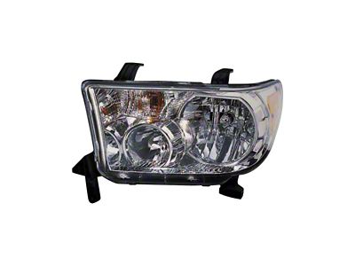 CAPA Replacement Halogen Headlight; Chrome Housing; Clear Lens; Driver Side (09-13 Tundra)