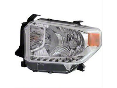 CAPA Replacement Halogen Headlight; Chrome Housing; Clear Lens; Driver Side (14-17 Tundra w/ Factory Halogen Headlights)