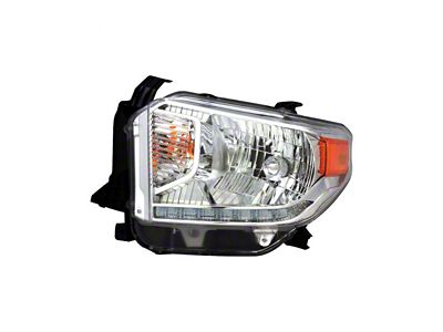 CAPA Replacement Halogen Headlight; Chrome Housing; Clear Lens; Driver Side (14-17 Tundra w/ Factory Halogen Headlights)
