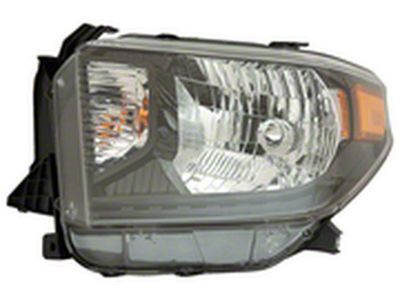 CAPA Replacement Halogen Headlight; Black Housing; Clear Lens; Driver Side (14-17 Tundra w/ Factory Halogen Headlights)