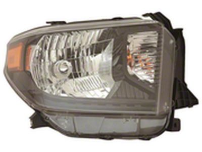 CAPA Replacement Halogen Headlight; Black Housing; Clear Lens; Passenger Side (14-17 Tundra w/ Factory Halogen Headlights)