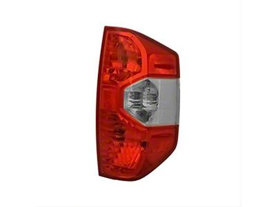 CAPA Replacement Tail Light; Chrome Housing; Red/Clear Lens; Passenger Side (14-21 Tundra)
