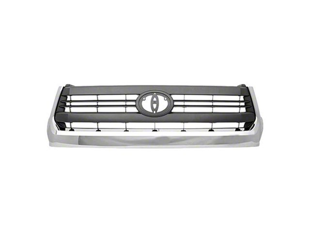 Upper Replacement Grille; Black and Chrome (14-15 Tundra)