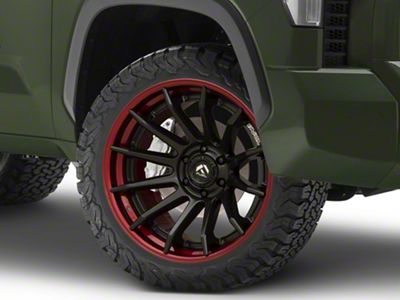 Fuel Wheels Fusion Forged Burn Matte Black with Candy Red Lip 6-Lug Wheel; 24x12; -44mm Offset (22-24 Tundra)