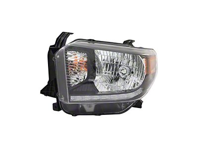 Replacement Headlight; Black Housing; Clear Lens; Driver Side (18-21 Tundra w/ Factory Halogen Headlights)