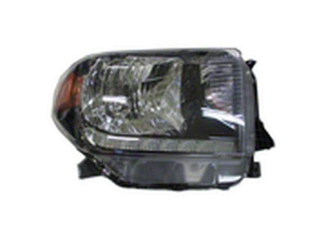 CAPA Replacement Headlight; Chrome Housing; Clear Lens; Passenger Side (18-21 Tundra w/ Factory Halogen Headlights)