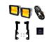 Cali Raised LED 3x2 Amber LED Pod Lights with Low Profile Ditch Light Brackets and OEM Square Style Swtich (22-24 Tundra)