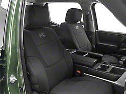 Rough Country Neoprene Front and Rear Seat Covers; Black (22-24 Tundra CrewMax w/ Rear Fold Down Arm Rest & w/o Factory Rear Cupholder)