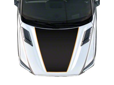 Hood Graphic; Matte Black with Orange Outline (22-24 Tundra)