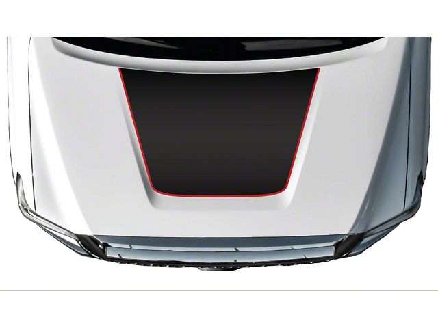 Hood Graphic; Matte Black with Red Outline (14-21 Tundra)