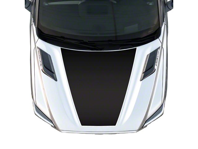 Hood Graphic; Matte Black with White Outline (22-24 Tundra)