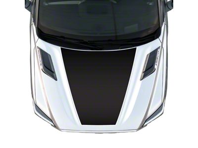 Hood Graphic; Matte Black with White Outline (22-24 Tundra)