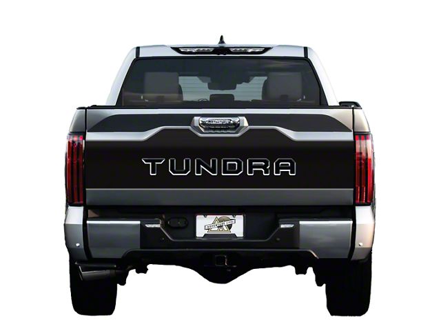 Tailgate Graphic; Matte Black with White Outline (22-24 Tundra)
