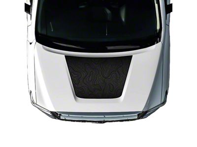 Topographic Map Hood Graphic; Black with Gloss Black Outline (14-21 Tundra)