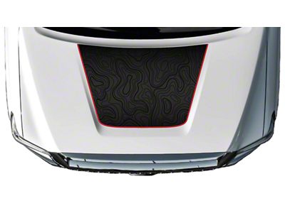 Topographic Map Hood Graphic; Black with Red Outline (14-21 Tundra)