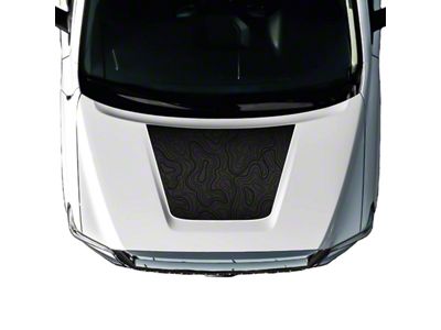 Topographic Map Hood Graphic; Black with White Outline (14-21 Tundra)