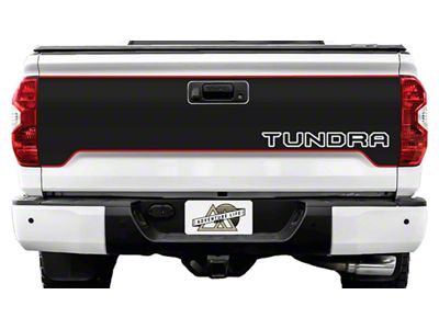 Topographic Map Tailgate Graphic; Black with Gloss Black Outline (14-21 Tundra)