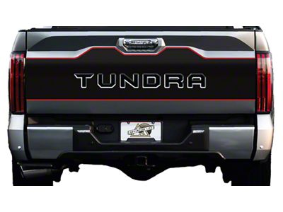 Topographic Map Tailgate Graphic; Black with Gloss Black Outline (22-24 Tundra)
