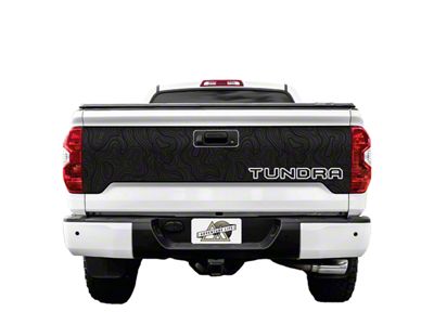 Topographic Map Tailgate Graphic; Black with Golden Yellow Outline (14-21 Tundra)