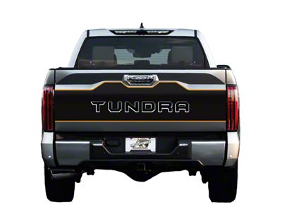 Topographic Map Tailgate Graphic; Black with Gray Outline (22-24 Tundra)
