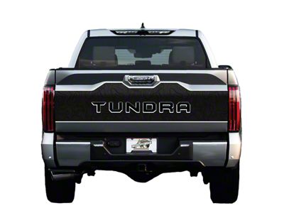 Topographic Map Tailgate Graphic; Black with Sky Blue Outline (22-24 Tundra)