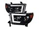 LED Light Bar Switchback Sequential Projector Headlights; Matte Black Housing; Clear Lens (07-13 Tundra w/o Level Adjuster)