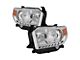OEM Style Headlights; Chrome Housing; Clear Lens (14-17 Tundra w/o Level Adjuster; 2018 Tundra SR, SR5)