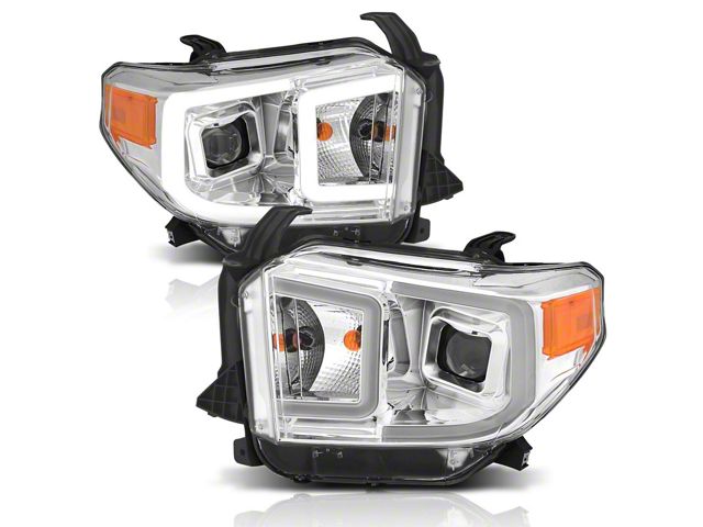 Tundra Plank Style Switchback Projector Headlights Chrome Housing