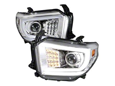 Projector Headlights; Chrome Housing; Clear Lens (14-21 Tundra w/ Factory Halogen Headlights)