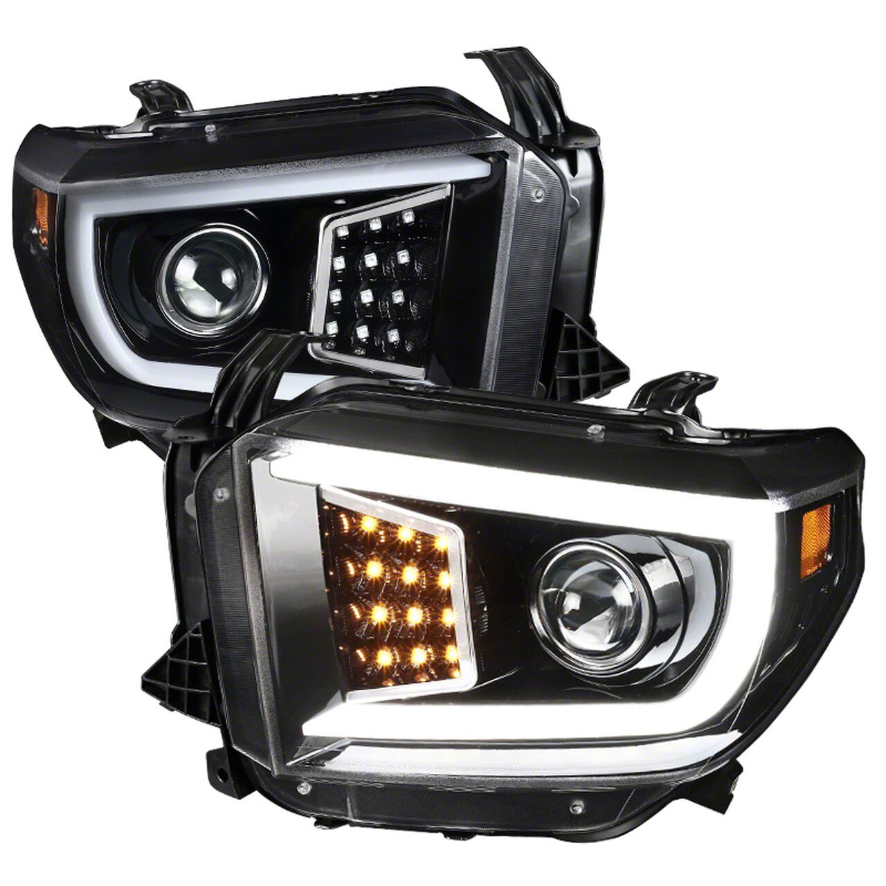 Tundra Projector Headlights; Gloss Black Housing; Clear Lens (1421