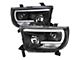 Projector Headlights; Matte Black Housing; Clear Lens (07-13 Tundra w/o Level Adjuster)