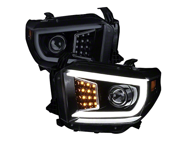 Projector Headlights; Gloss Black Housing; Smoked Lens (14-21 Tundra w/ Factory Halogen Headlights)