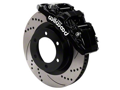 Wilwood AERO6-DM Front Big Brake Kit with 13.56-Inch Drilled and Slotted Rotors; Black Calipers (22-24 Tundra)
