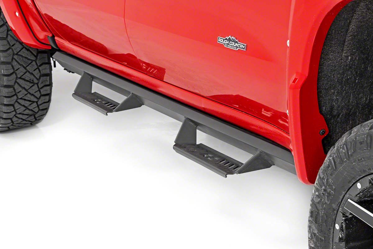 Rough Country Tundra Cab Length AL2 Drop Side Step Bars; Black AL407204 ...