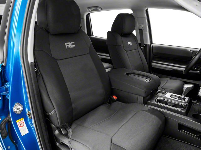 Rough Country Neoprene Front and Rear Seat Covers; Black (14-21 Tundra CrewMax)