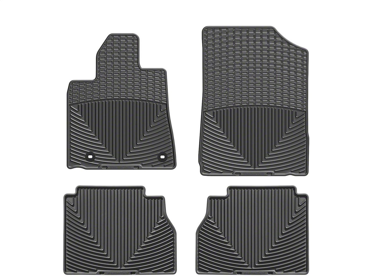 Weathertech Tundra All-Weather Front and Rear Rubber Floor Mats; Black
