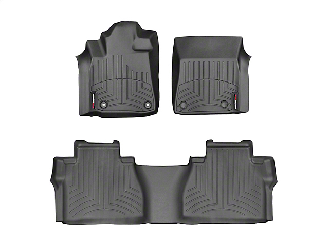 Weathertech DigitalFit Front and Rear Floor Liners; Black (14-21 Tundra Double Cab w/o Underseat Storage Box)