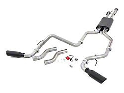 Rough Country Dual Exhaust System with Black Tips; Side/Rear Exit (10-21 4.6L Tundra)