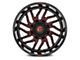 Fuel Wheels Hurricane Gloss Black Milled with Red Tint 5-Lug Wheel; 20x9; 20mm Offset (14-21 Tundra)