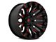 Fuel Wheels Quake Gloss Black Milled with Red Tint 5-Lug Wheel; 20x9; 1mm Offset (07-13 Tundra)