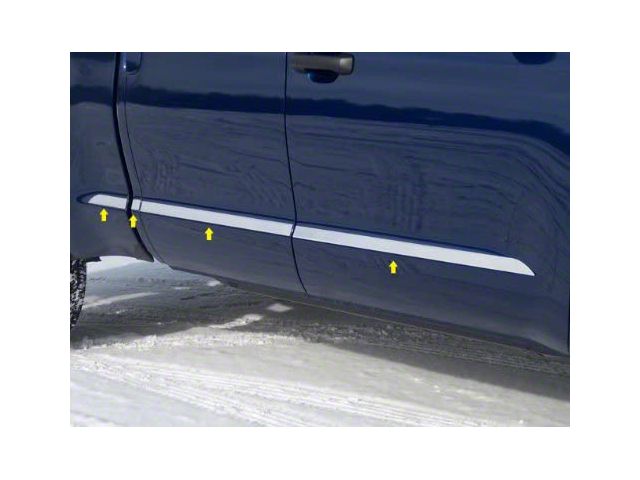 Body Molding Insert Trim Kit; Stainless Steel (14-21 Tundra Double Cab w/ 6-1/2-Foot Bed)