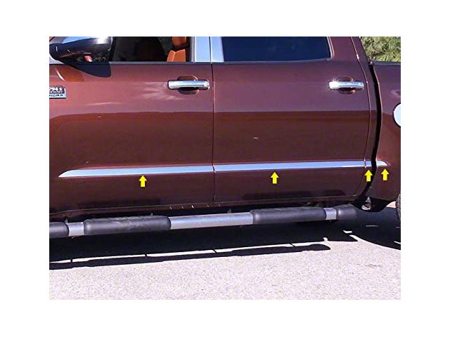 Body Molding Insert Trim Kit; Stainless Steel (14-21 Tundra CrewMax w/ 5-1/2-Foot Bed)