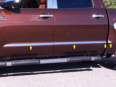 Body Molding Insert Trim Kit; Stainless Steel (14-21 Tundra CrewMax w/ 5-1/2-Foot Bed)